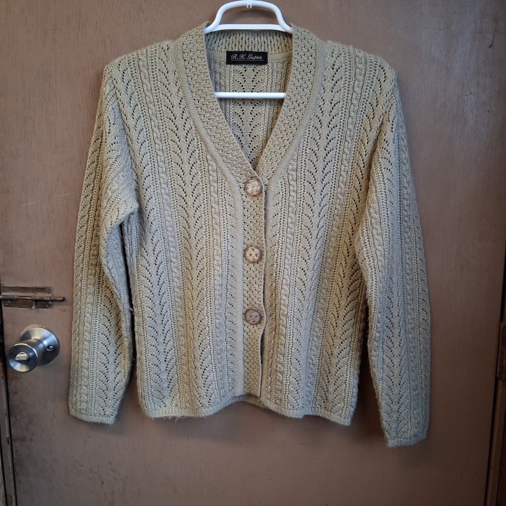R.K. Gupta Beige LS Cardigan‎ Sweater